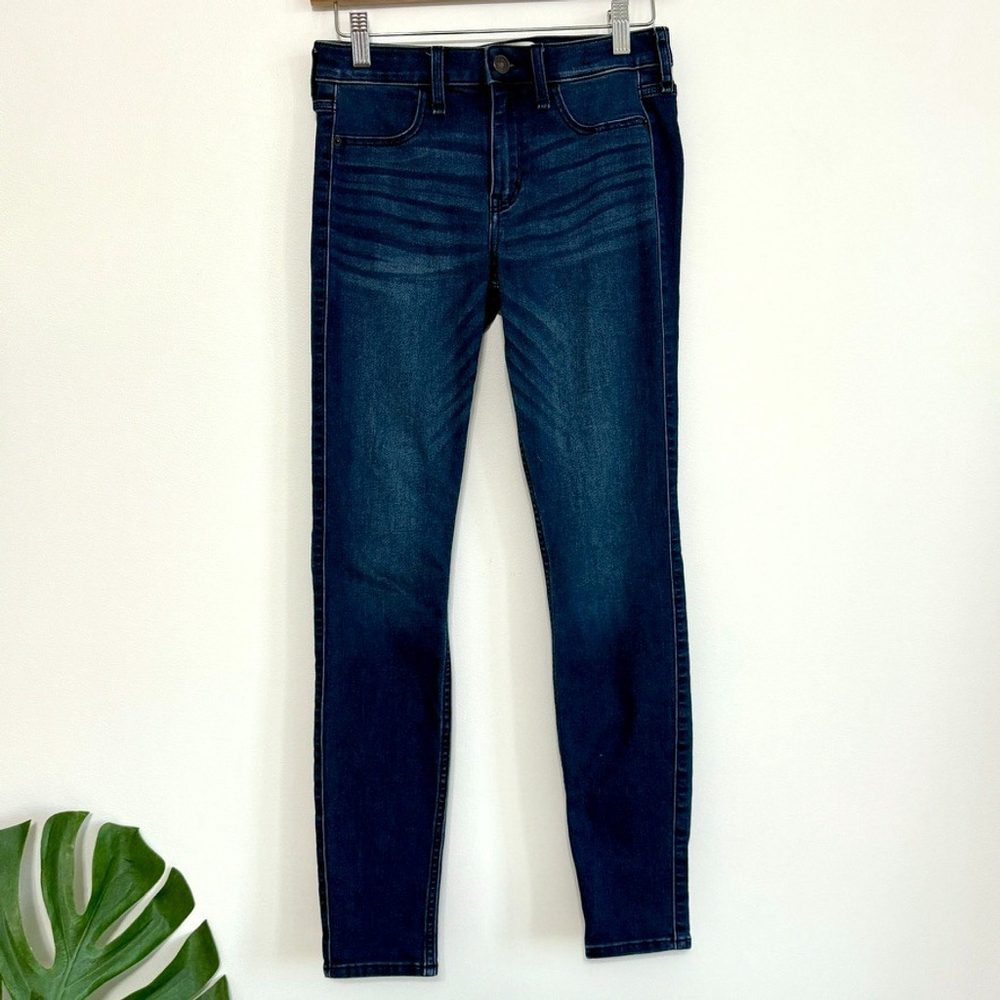 Abercrombie & Fitch Jean Legging Size 27 / 4R Dark Wash Mid-Rise Skinny Stretch